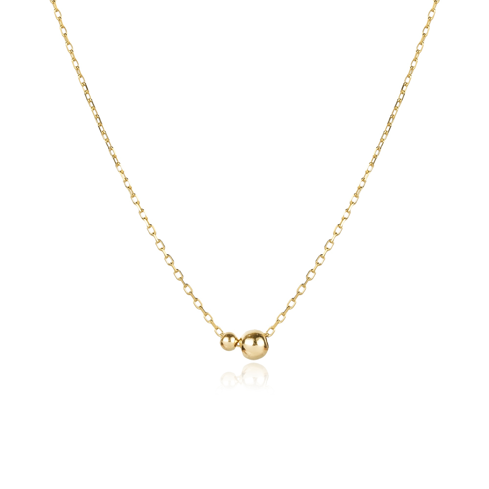 Modern Plain Ball Design Charm Necklace