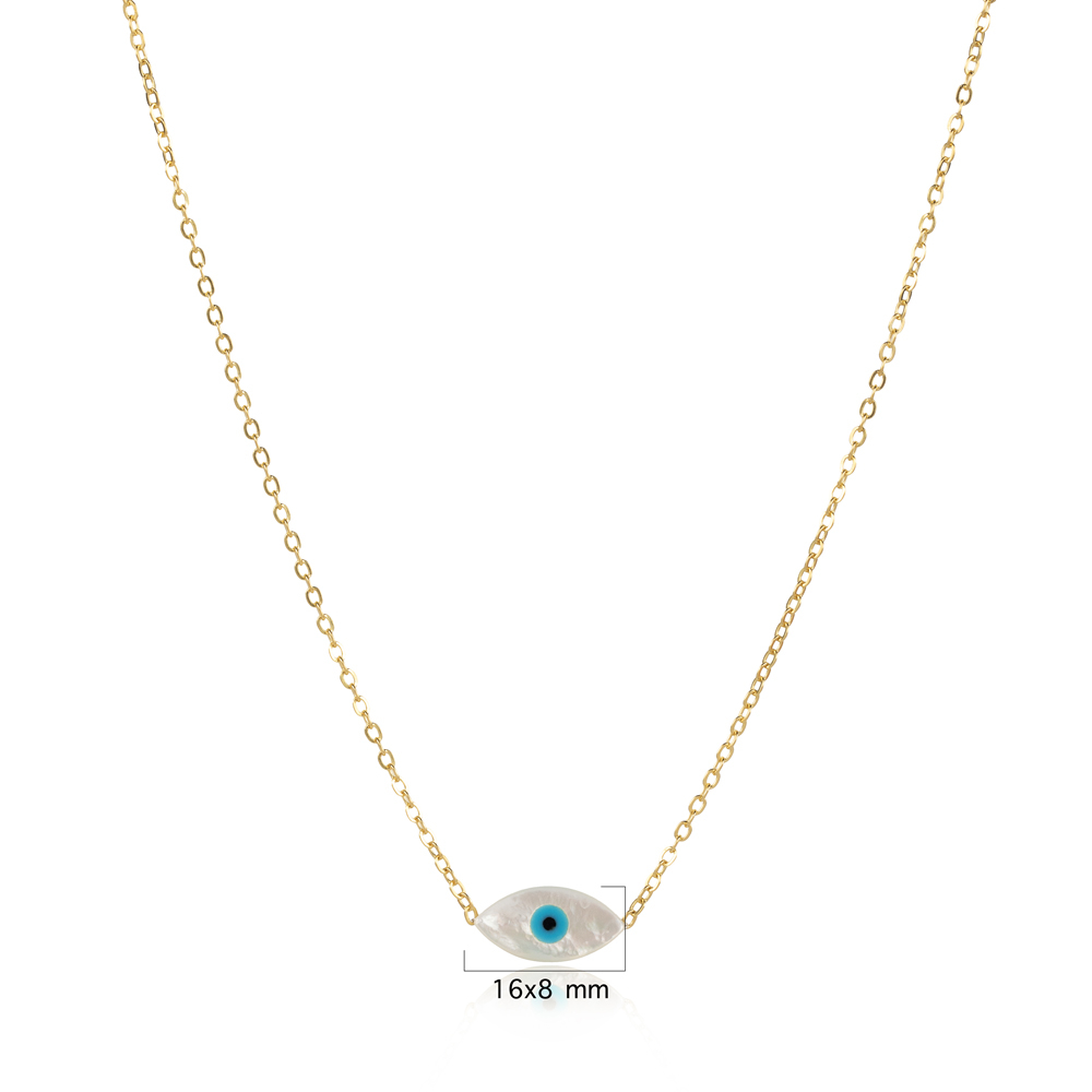 Evil Eye Mother of Pearl 925 Charm Necklace