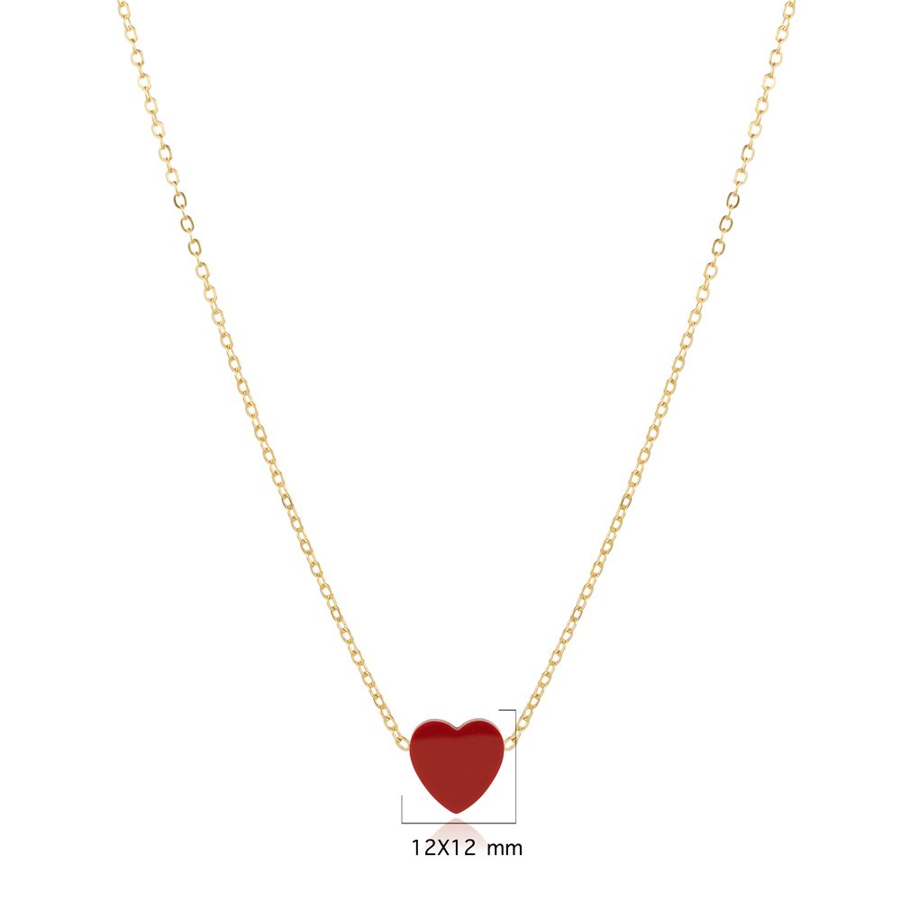 Garnet Heart Design 925 Charm Necklace