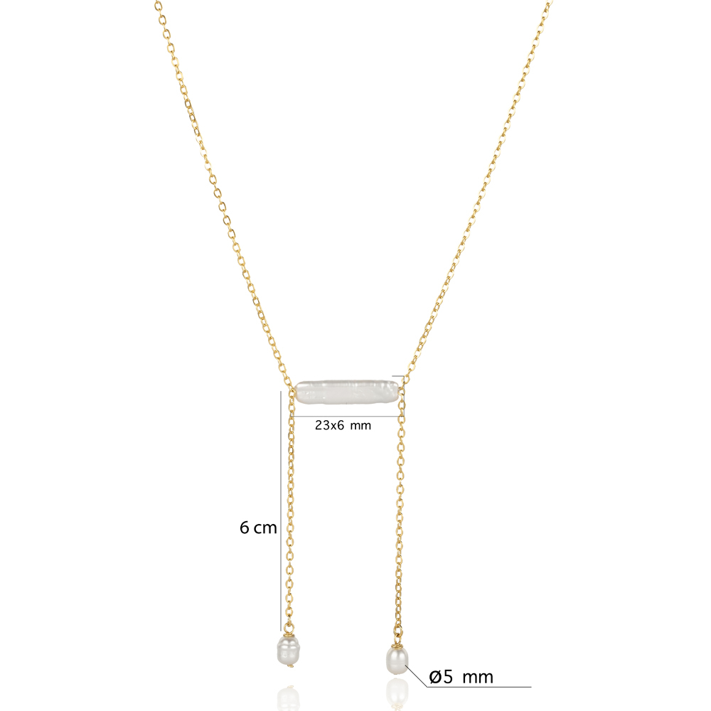 New Design Lariat Pearl 925 Charm Necklace