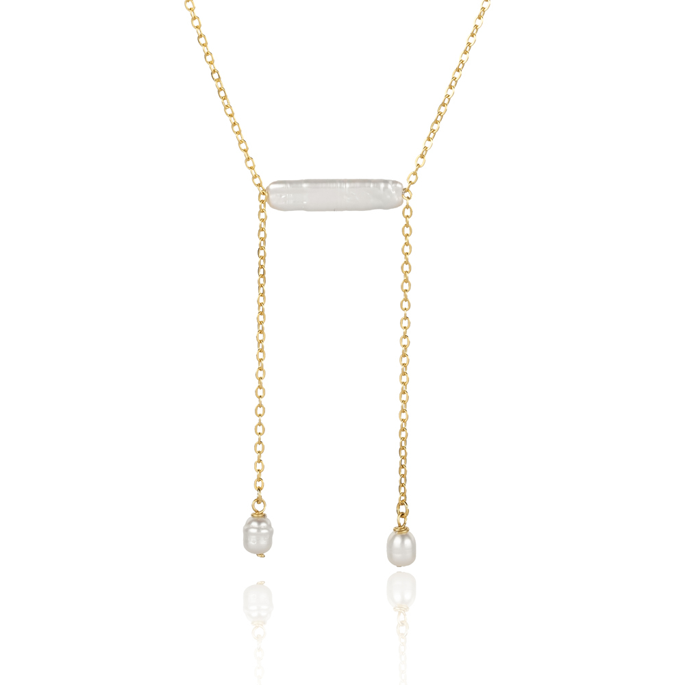 New Design Lariat Pearl 925 Charm Necklace