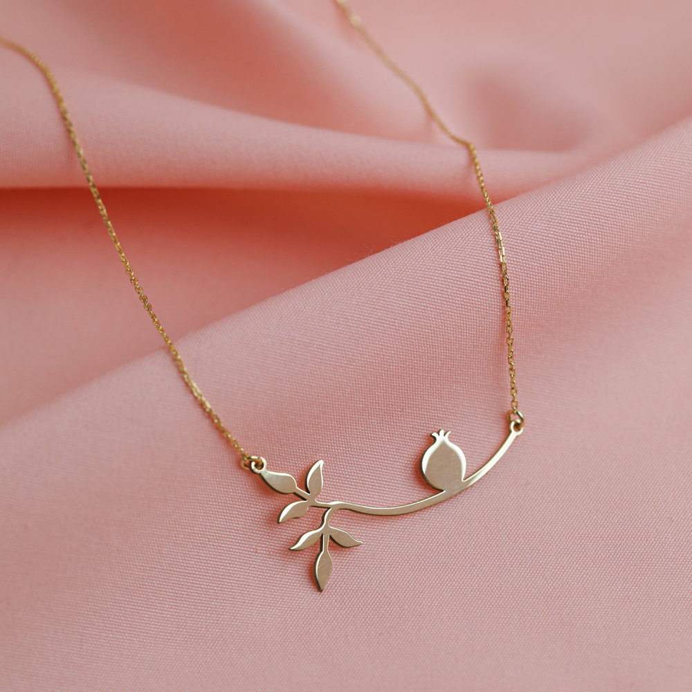 Plain Pomegranate Branch 925 Necklace