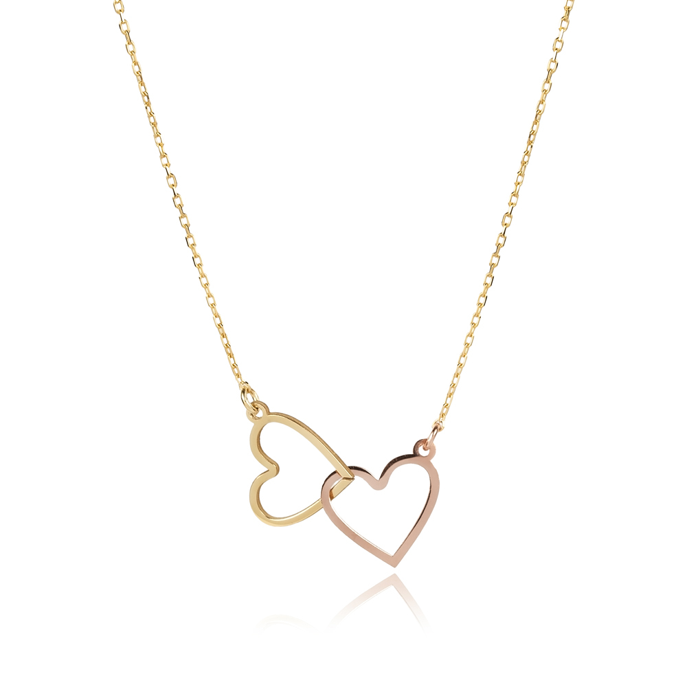 Double Plain Intertwined Design 925 Necklace