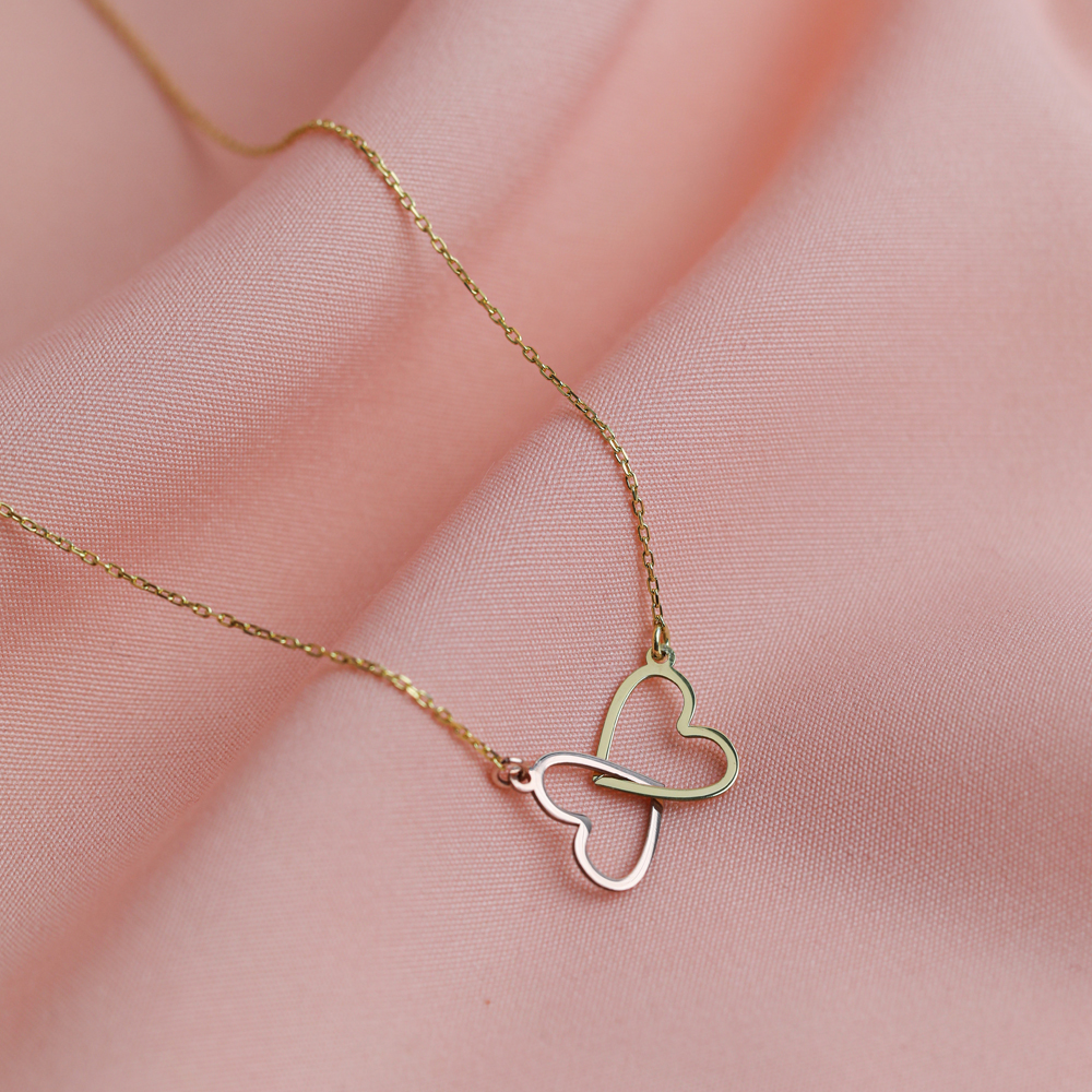 Double Plain Intertwined Design 925 Necklace