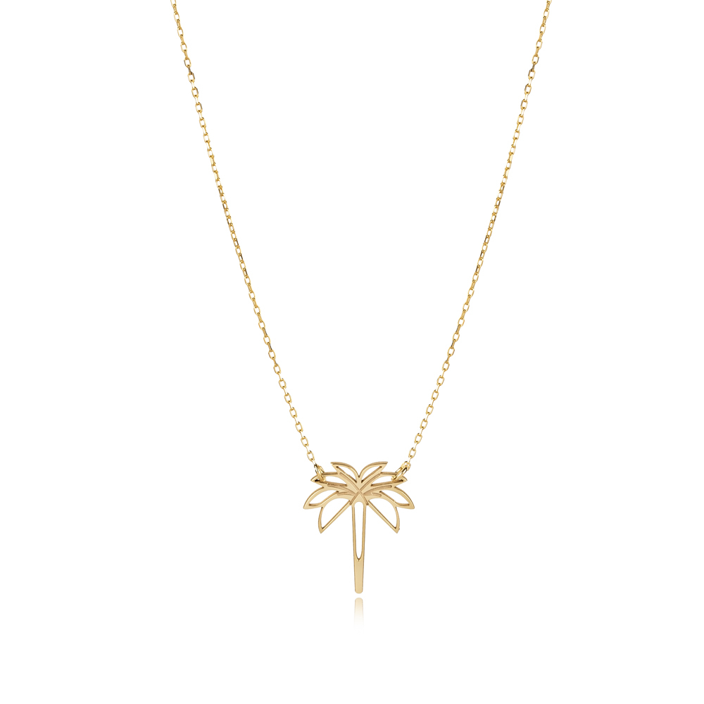 Plain Palm Tree Design 925 Charm Necklace
