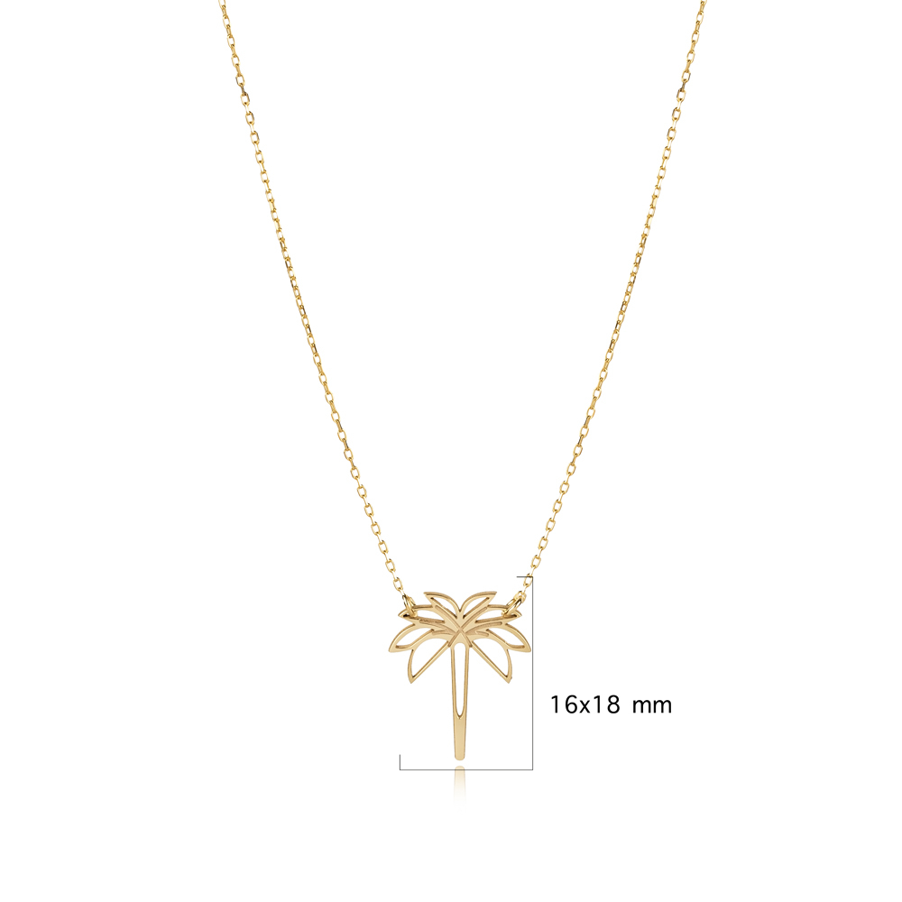 Plain Palm Tree Design 925 Charm Necklace