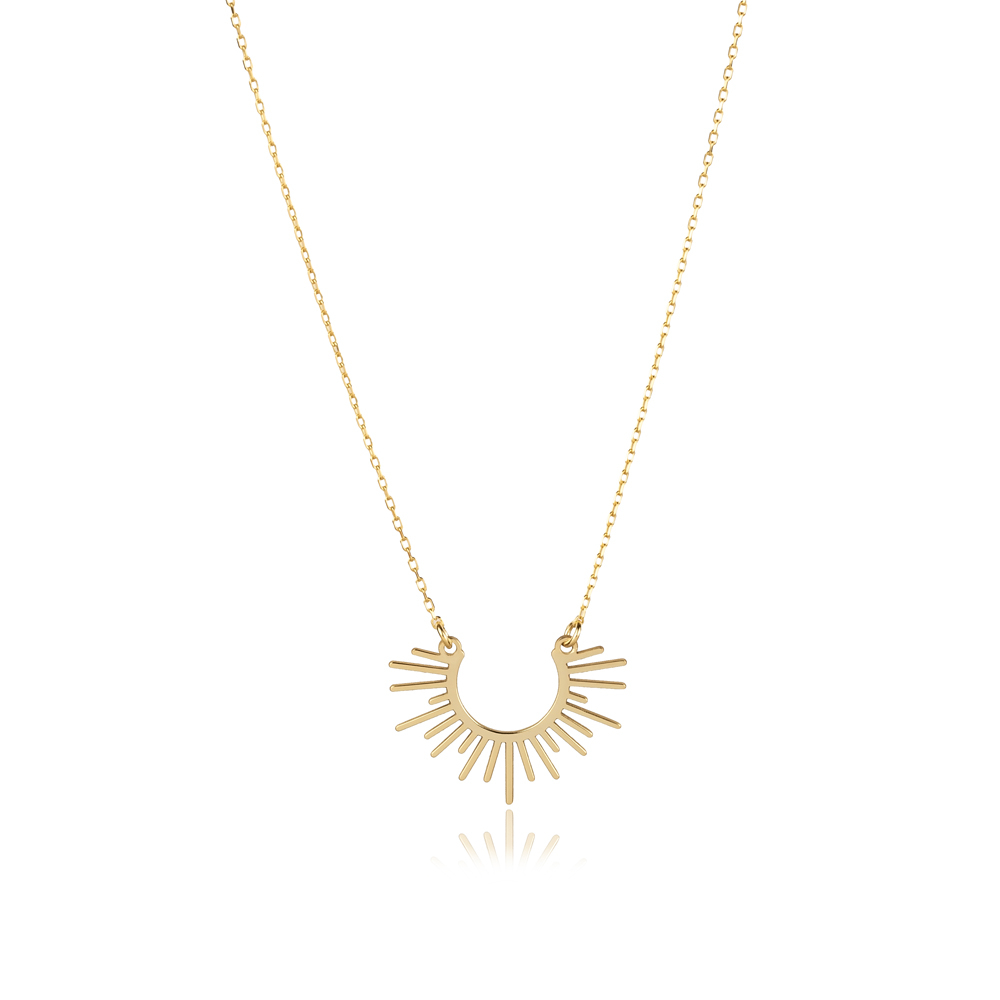 Rising Sun Motif Design 925 Charm Necklace