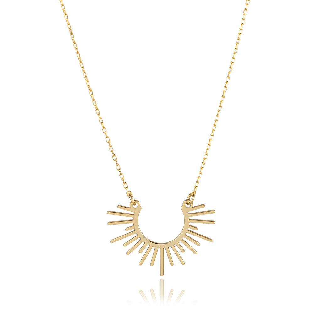 Rising Sun Motif Design 925 Charm Necklace