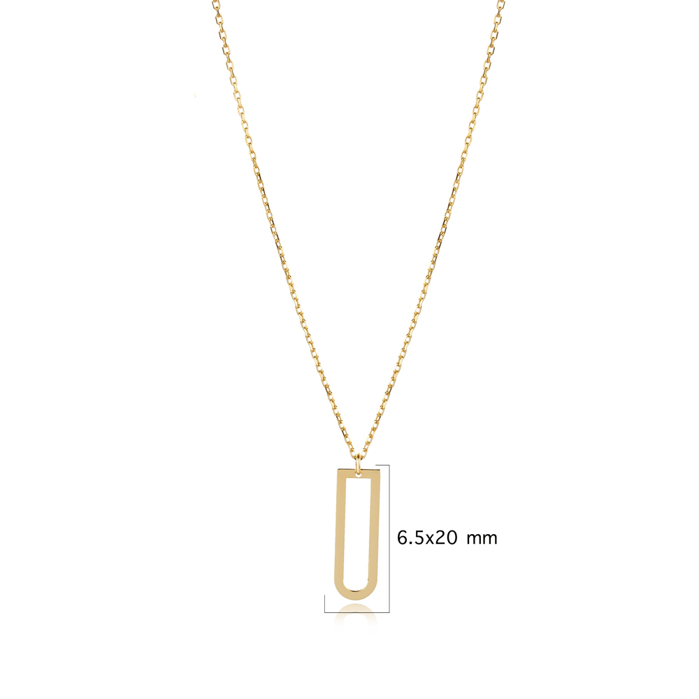 Plain Geometric Shape 925 Charm Necklace