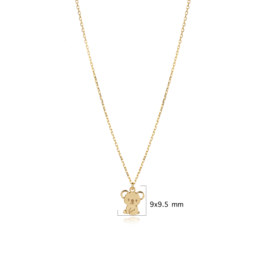 Laser Cut Plain Koala Design Charm Necklace