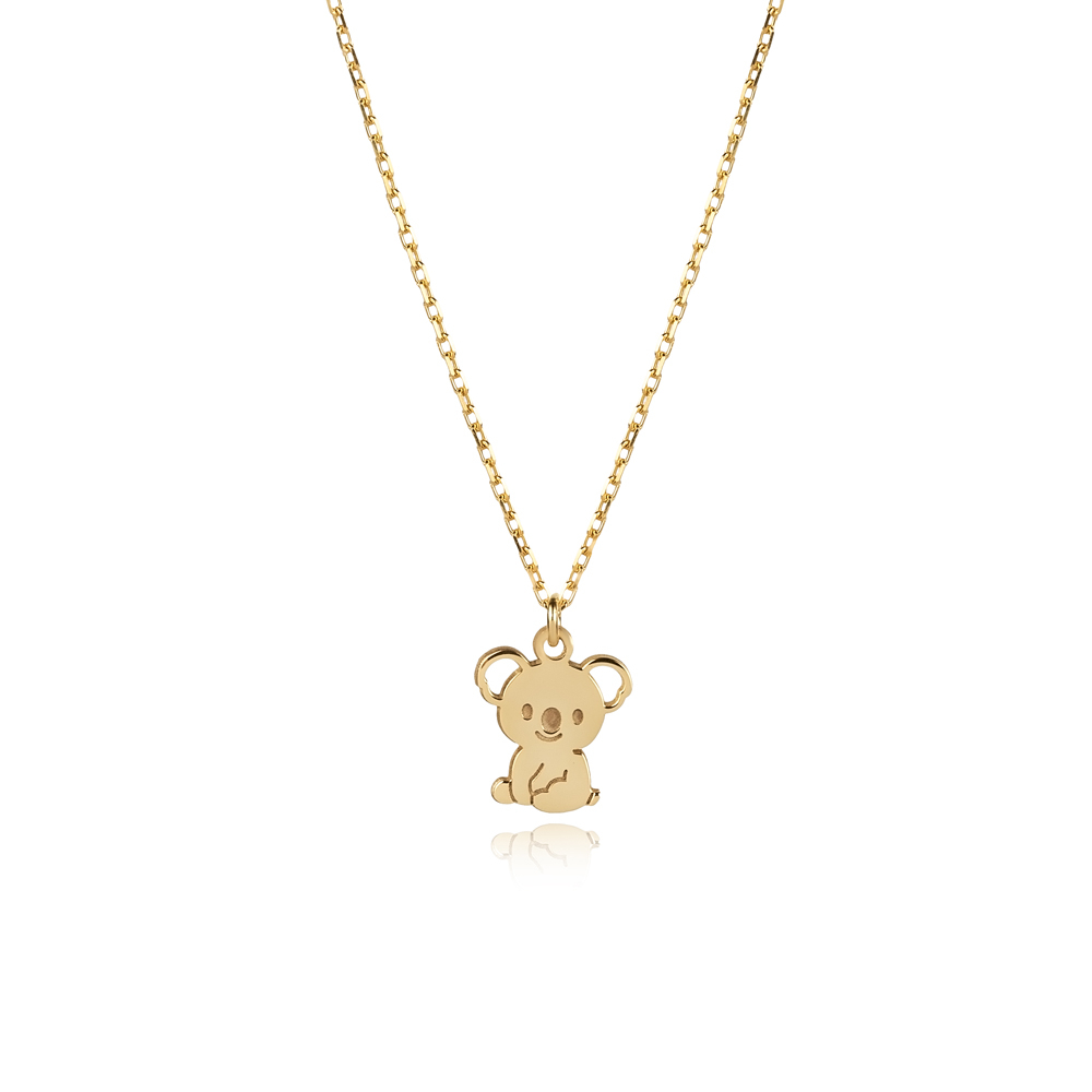 Laser Cut Plain Koala Design Charm Necklace