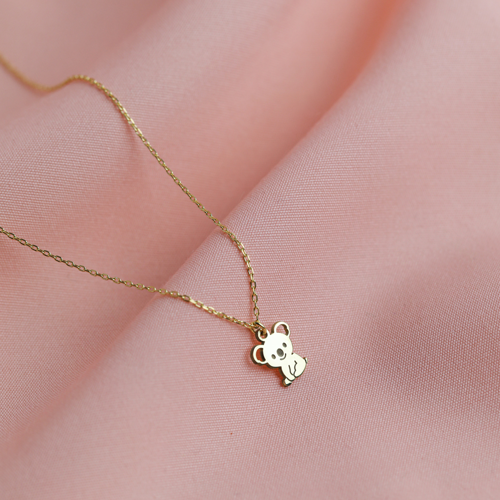 Laser Cut Plain Koala Design Charm Necklace