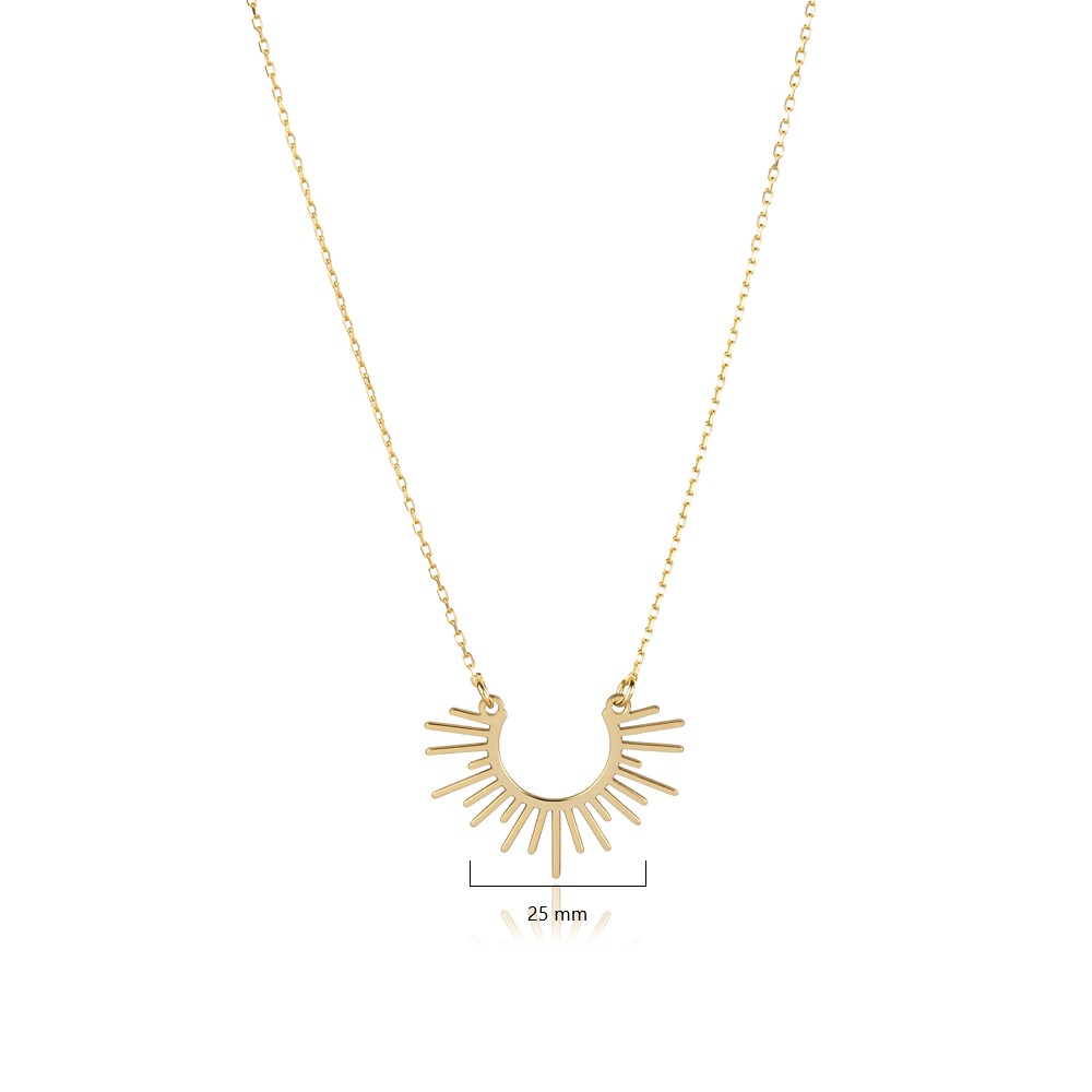 Rising Sun Motif Design 925 Charm Necklace