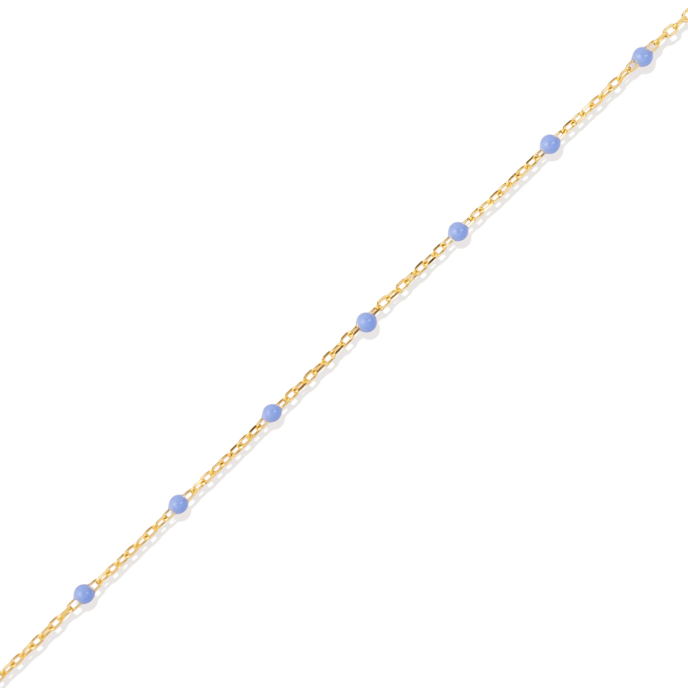 Light Purple Color Enamel 925 Chain Bracelet