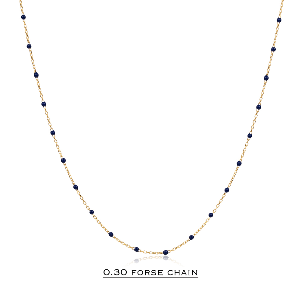 Dark Blue Color Enamel 925 Chain Necklace