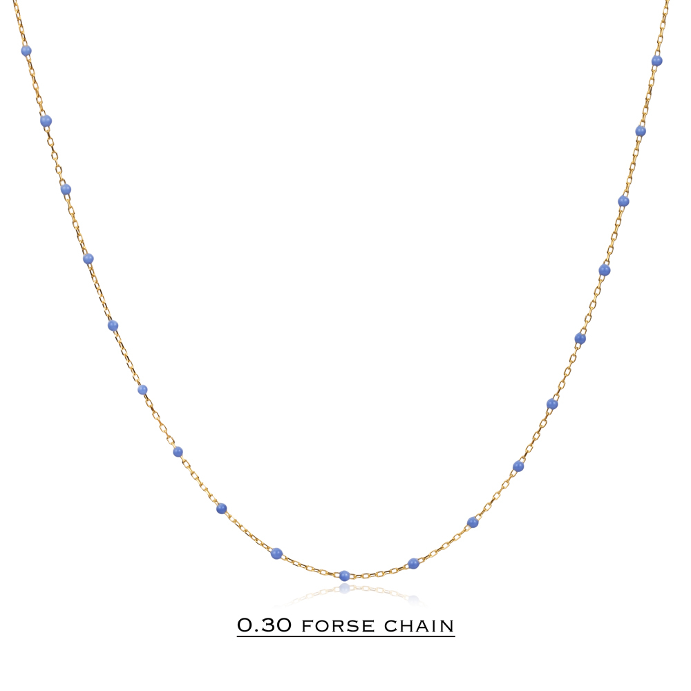 Light Purple Color Enamel 925 Chain Necklace
