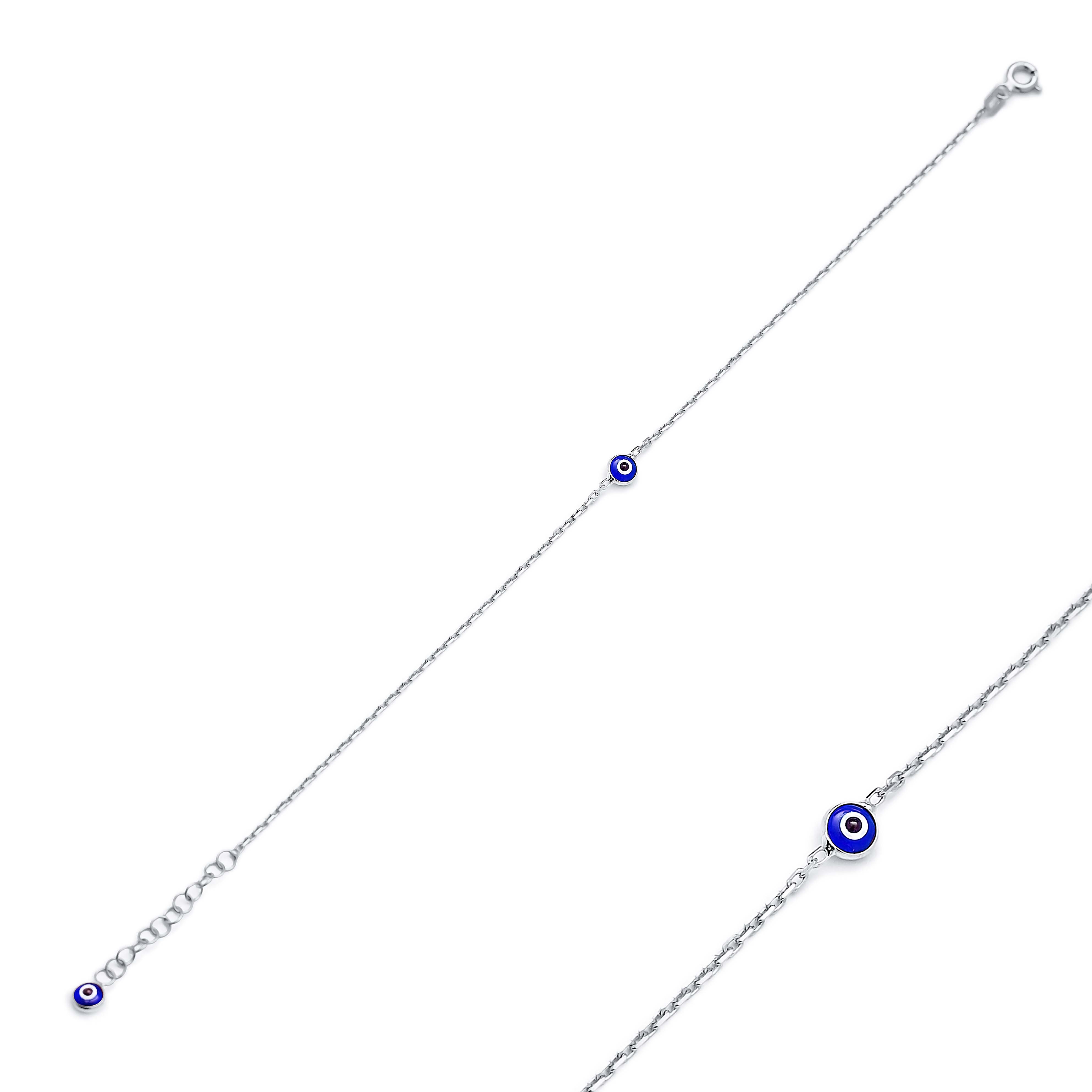 Tiny Evil Eye Design Bracelet 925 Silver Sterling Wholesale Handcrafted Jewelry