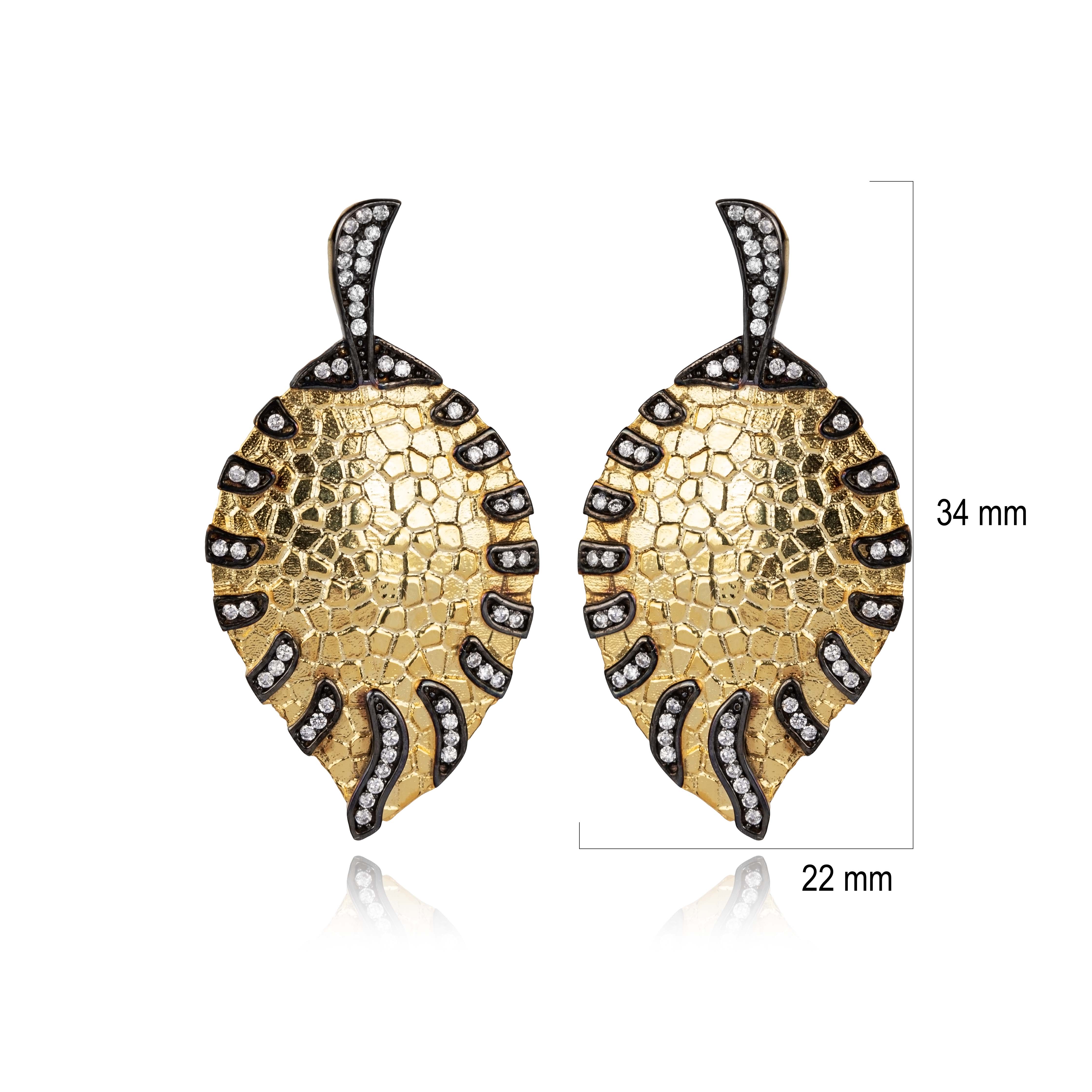 Exotic Pattern Design 925 Vintage Earrings