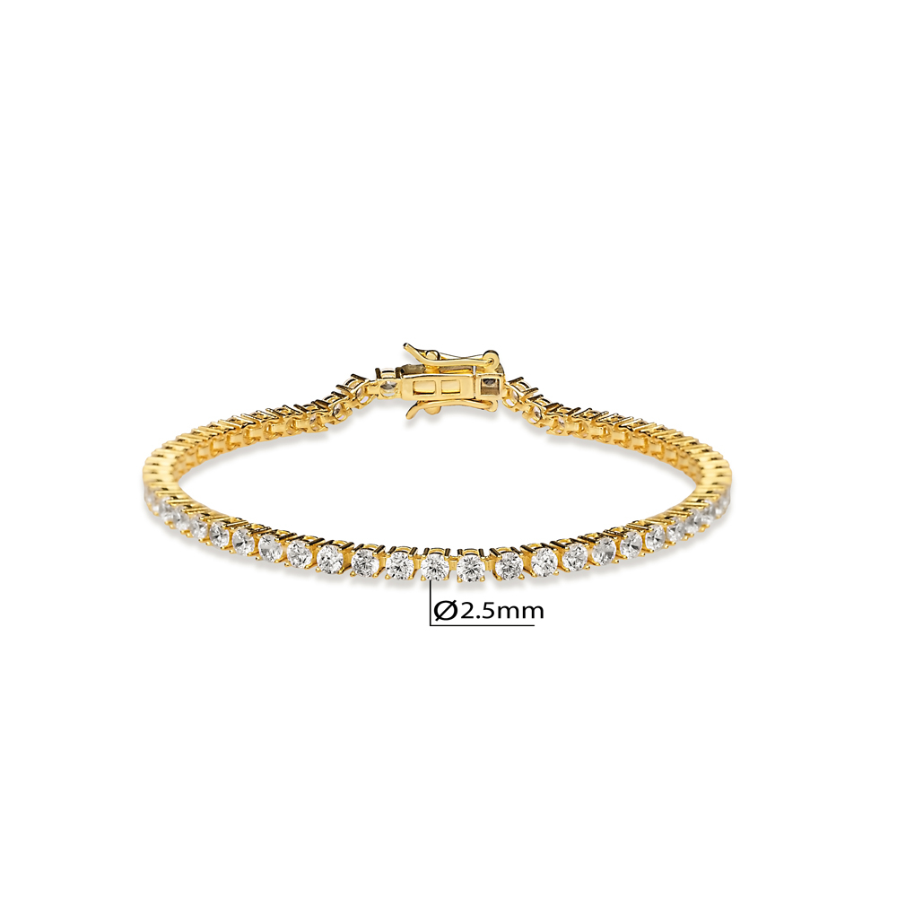 2.5 mm Round 925 Silver Tennis Bracelet