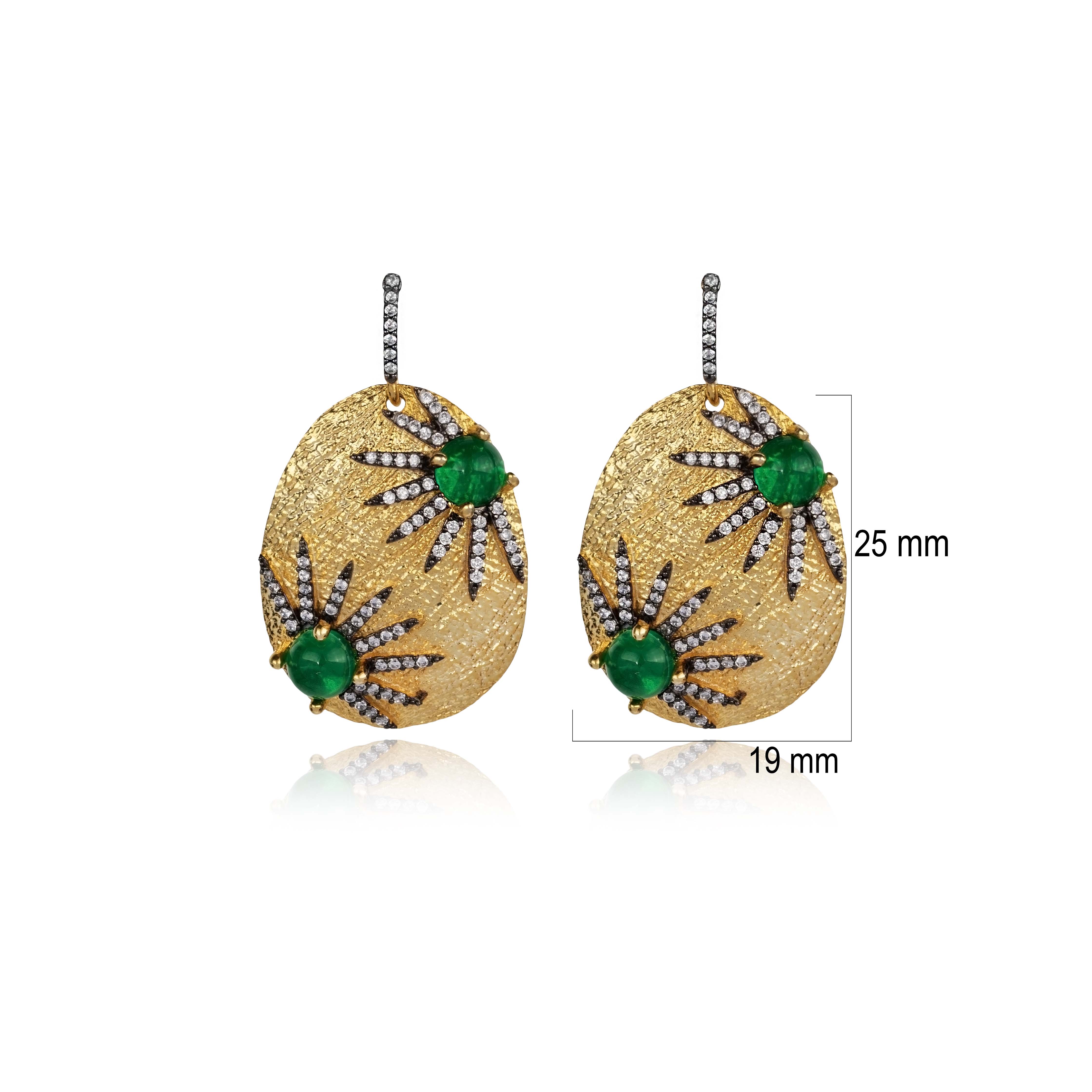 Wholesale 925 Silver Emerald Starburst Earrings