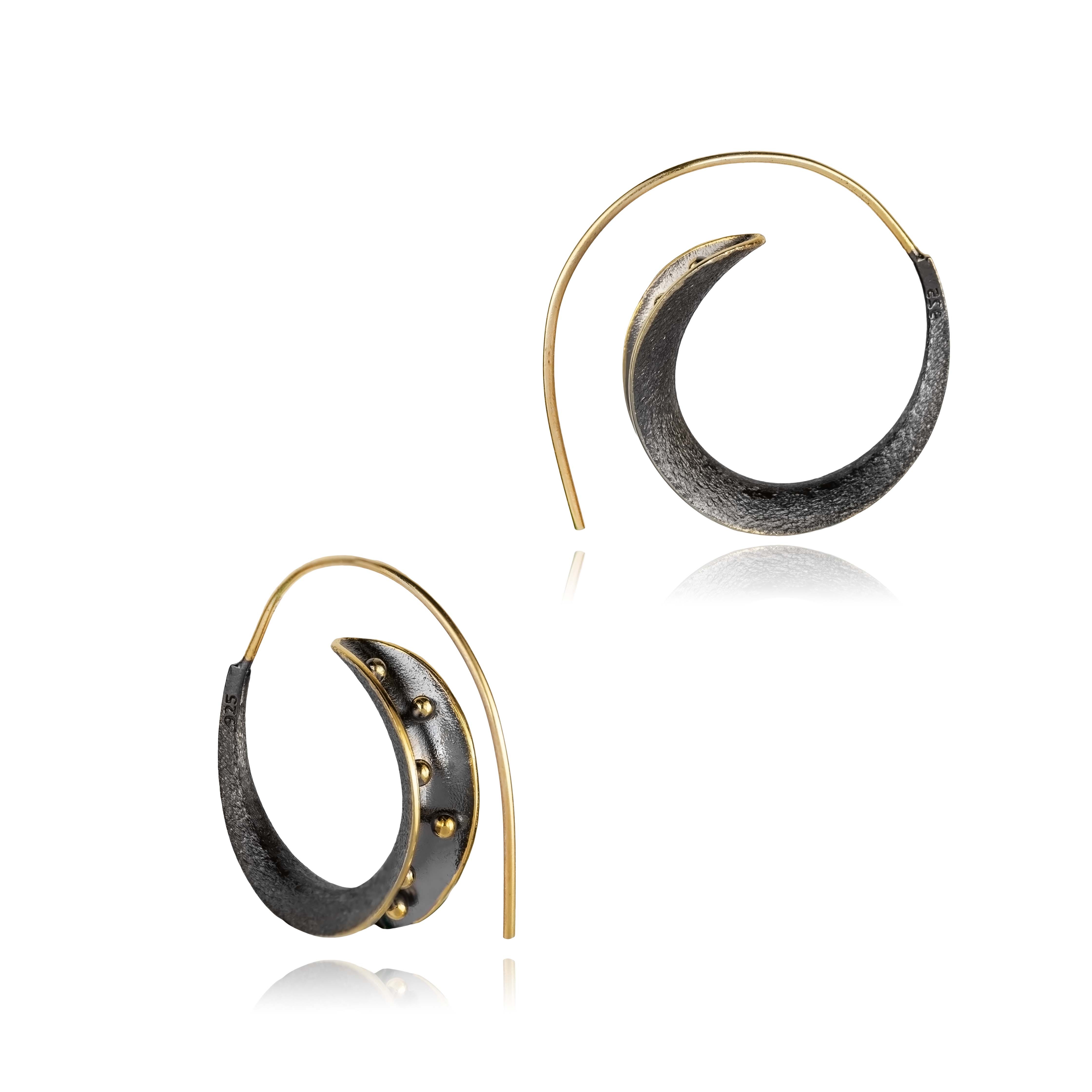 Boho Turkish 925 Sterling Silver Hoop Earrings