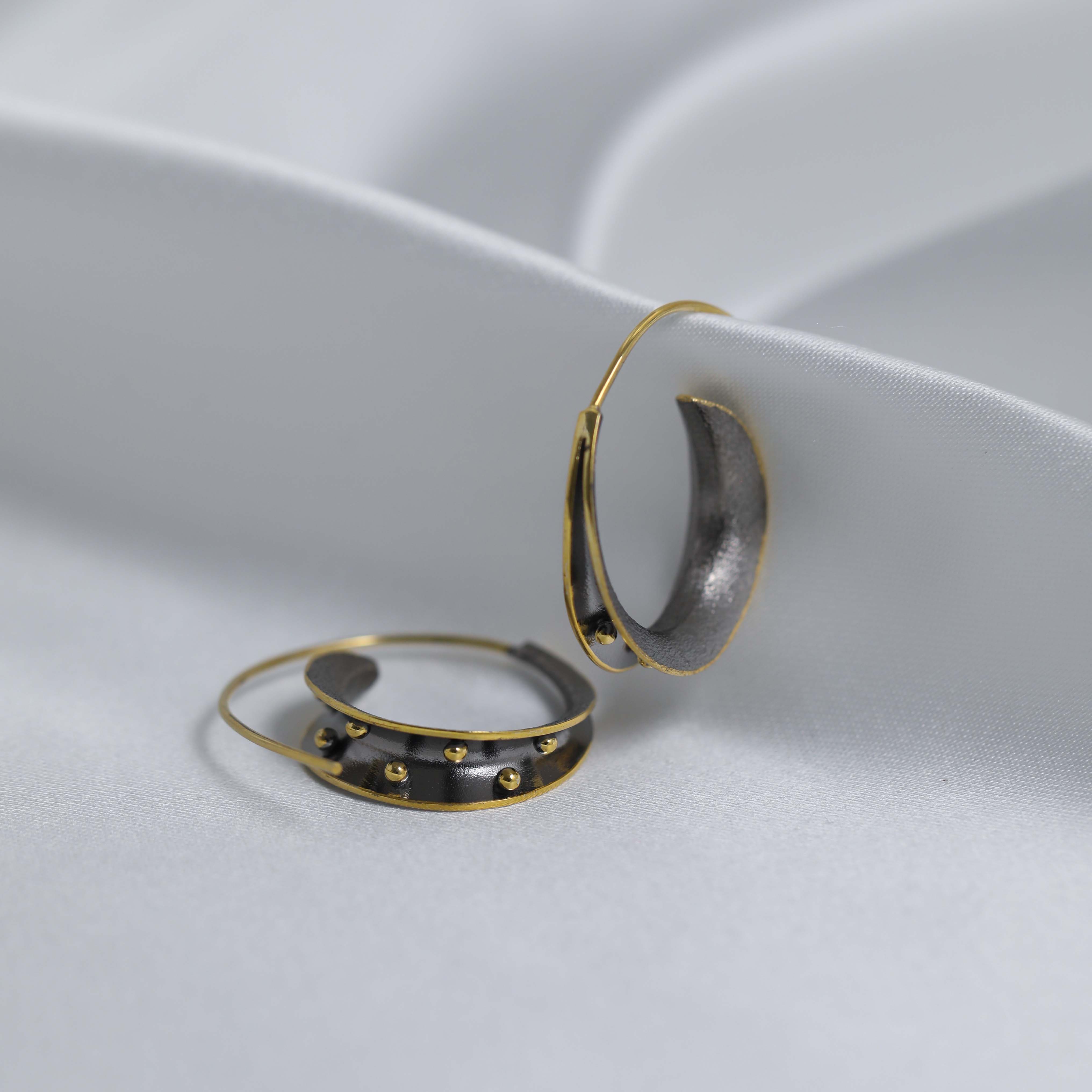 Boho Turkish 925 Sterling Silver Hoop Earrings