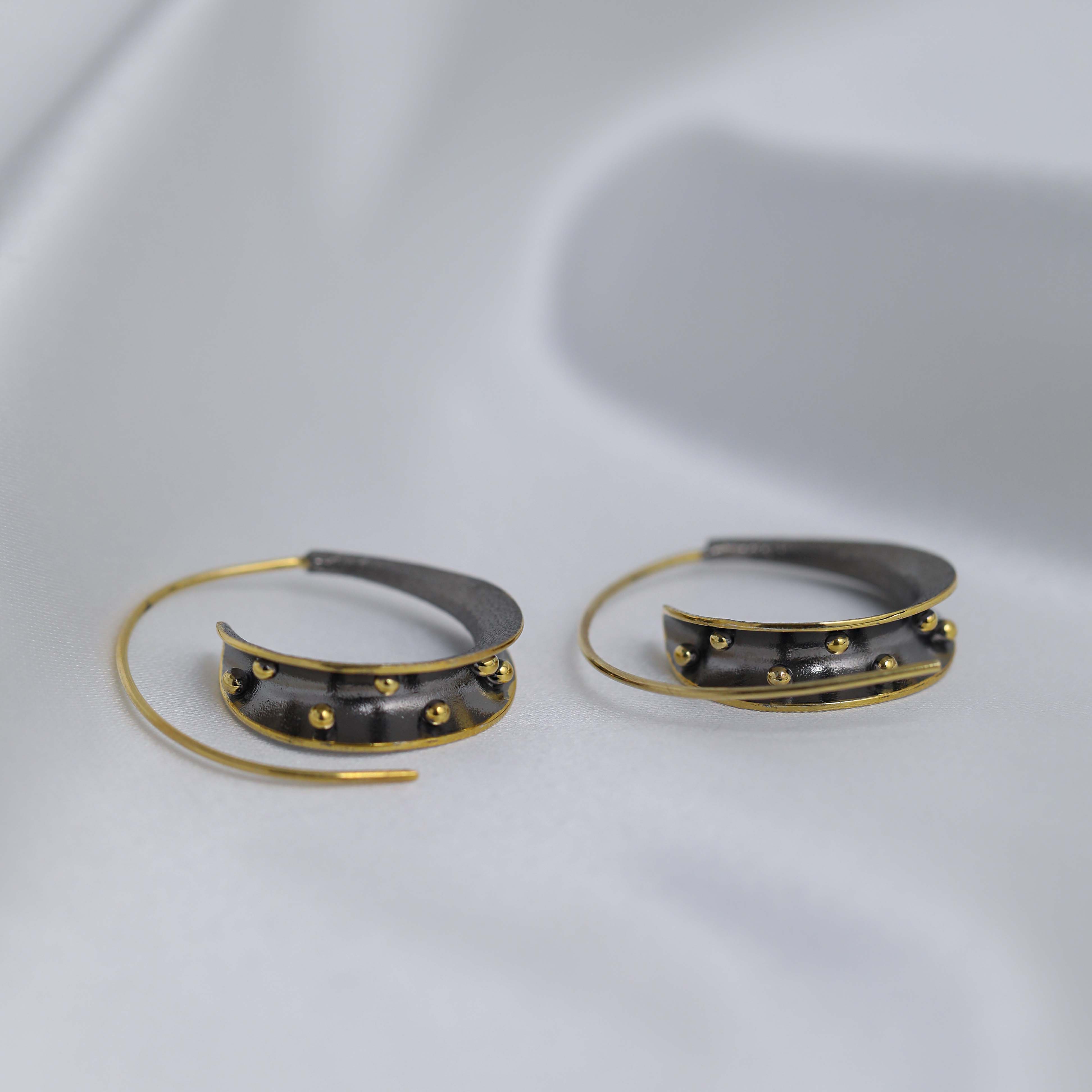 Boho Turkish 925 Sterling Silver Hoop Earrings
