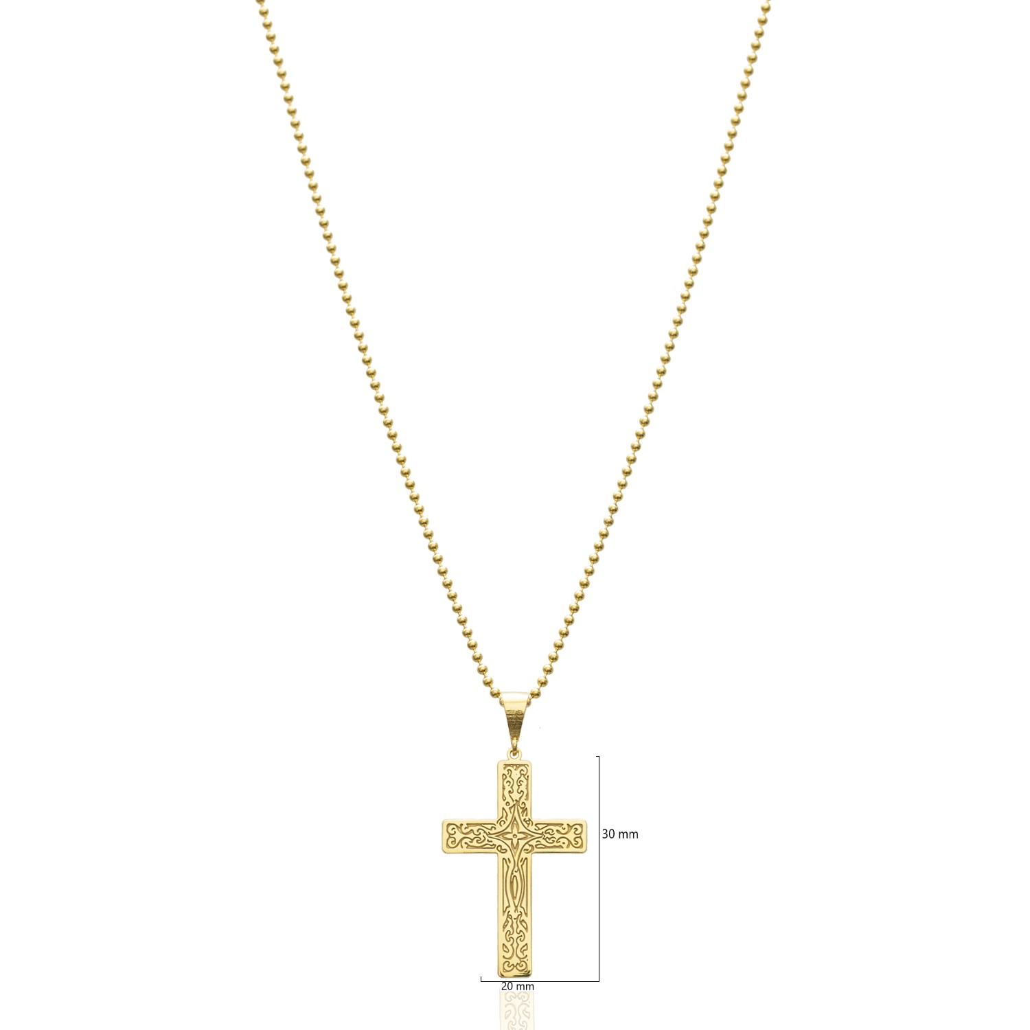 Gold Filigree Cross 925 Silver Necklace