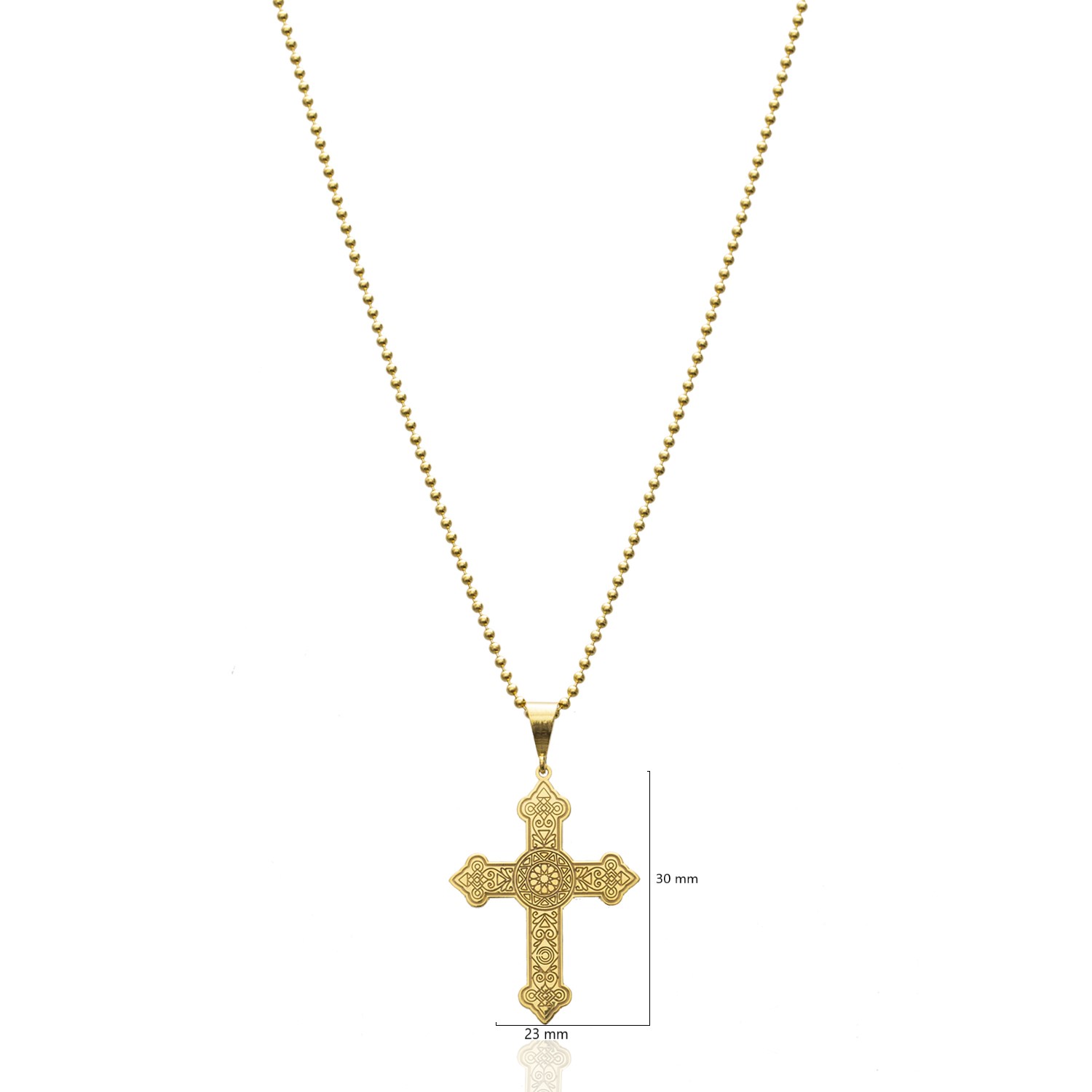 Gold Celtic Cross 925 Sterling Silver Necklace