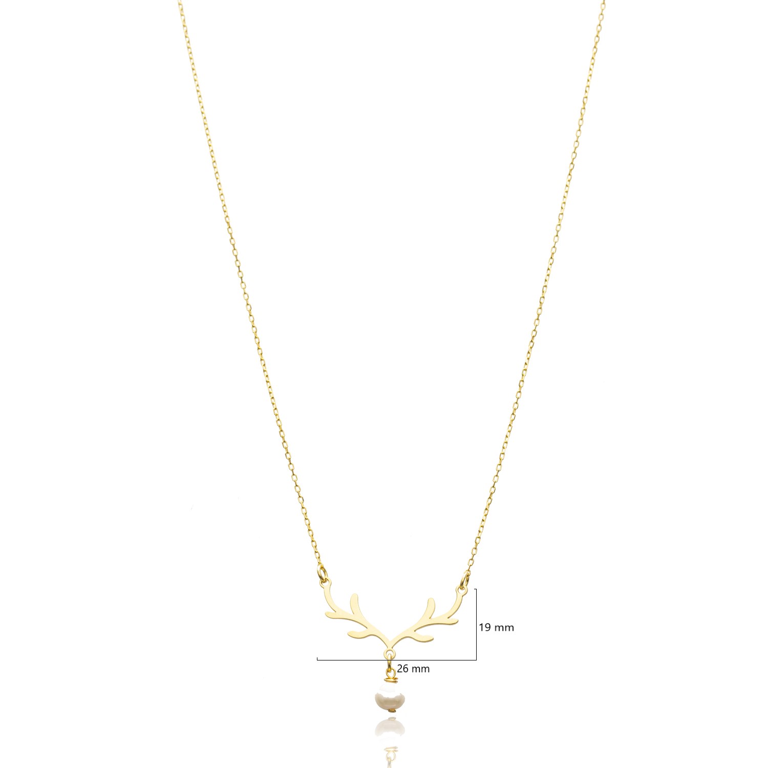 925 Silver Deer Antler Pearl Necklace