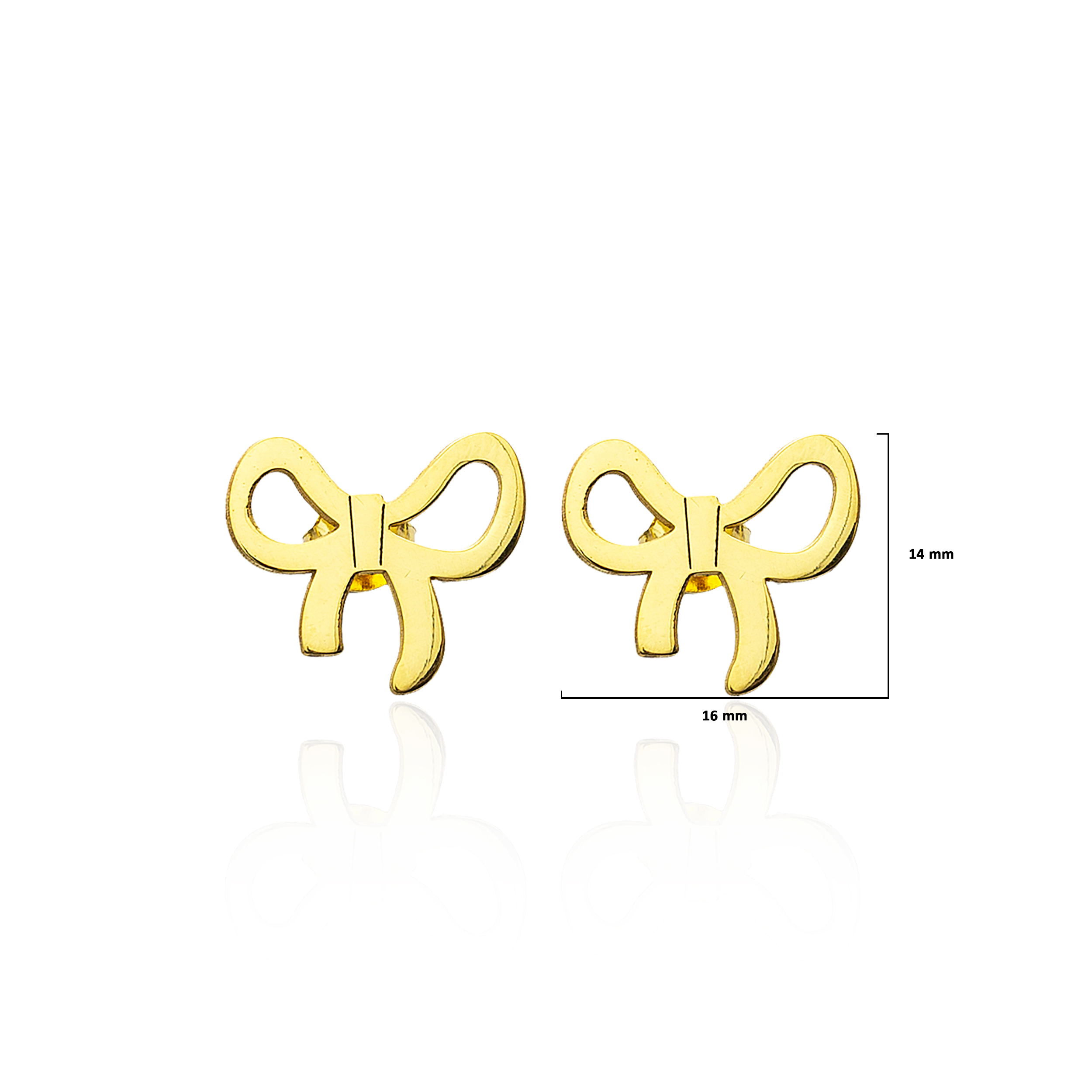 925 Silver Turkish Wholesale Bow Stud Earrings