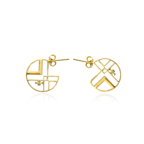 925 Sterling Silver Geometric Earrings