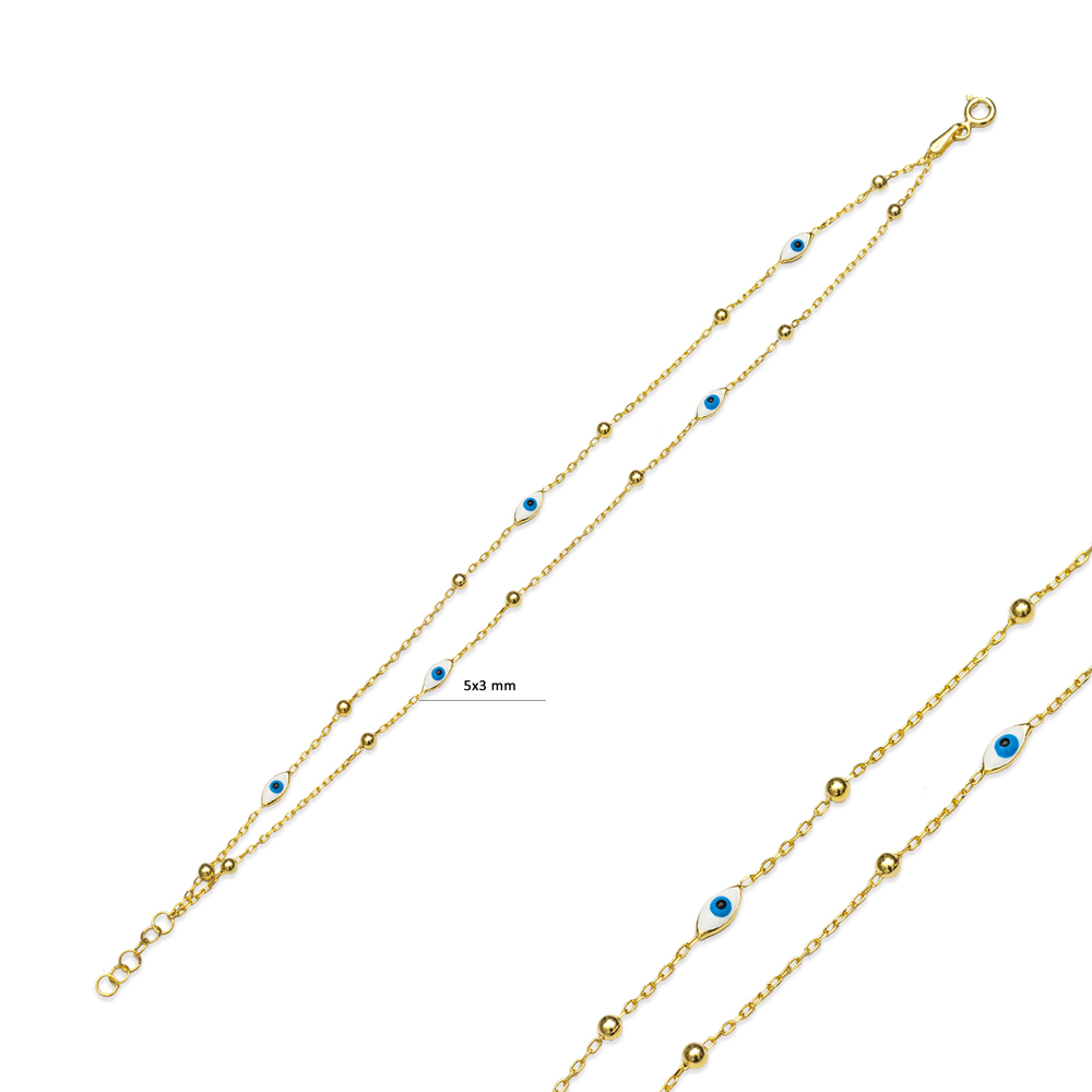 925 Silver Double Evil Eye Bracelet