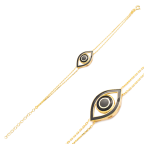 Enamel Evil Eye Design Bracelet Wholesale 925 Sterling Silver Jewelry