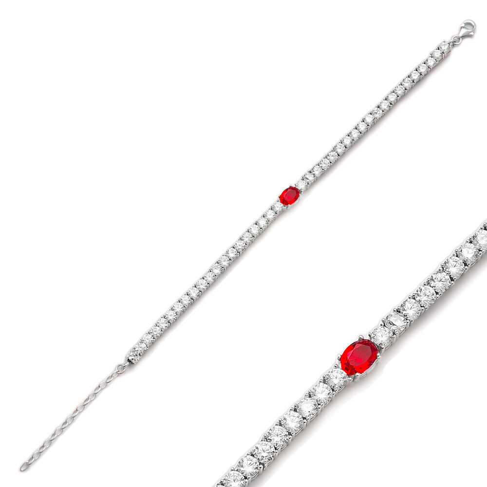 Garnet Stone Fashion Design Bracelet Turkish Wholesale Handmade 925 Sterling Silver Jewelry