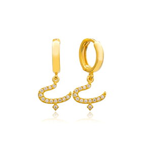 Be Letter Arabic Alphabet Wholesale Handmade 925 Sterling Silver Dangle Earrings