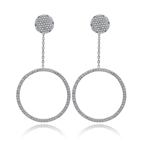 Circle Dangle Earring Wholesale Turkish Sterling Silver Earring