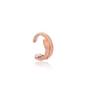 Snake Design Cartilage Earring Turkish Wholesale Handcrafted 925 Sterling Silver Jewelry