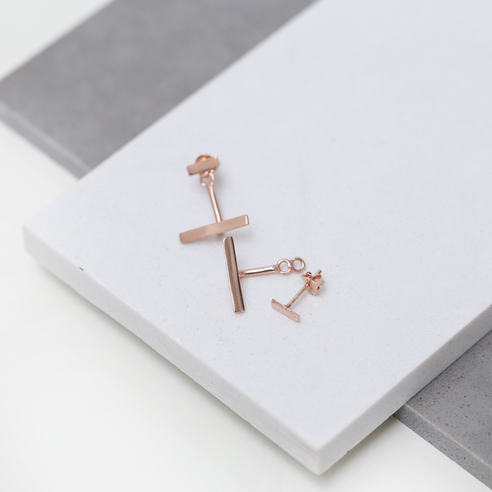 Turkish Minimalist Plain Stick Earring Handcrafted Wholesale 925 Silver Sterling Jewelry