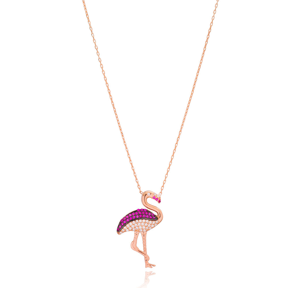 Flamingo Design Pendant Turkish Wholesale 925 Sterling Silver Handmade Jewelry