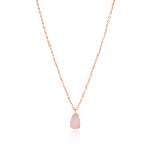 Pink Quartz Teardrop Gemstone Pendant In Wholesale 925 Sterling Silver Jewelry