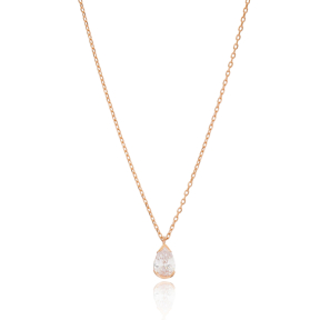 Zircon Stone Teardrop Gemstone Pendant In Wholesale 925 Sterling Silver Jewelry