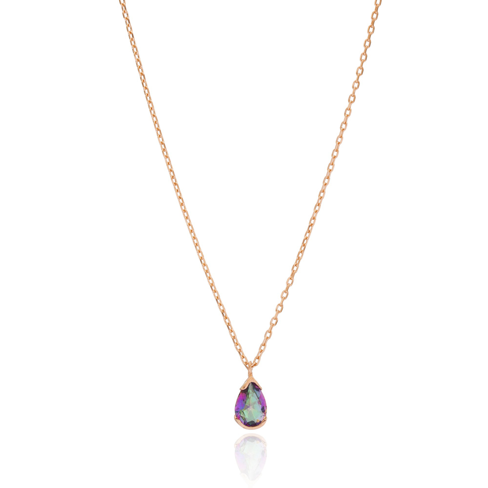 Mystic Topaz Teardrop Gemstone Pendant Wholesale 925 Sterling Silver Jewelry
