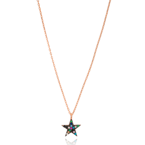 Colorful Star Pendant Turkish Wholesale 925 Sterling Silver Jewelry