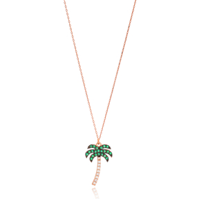 Palm Tree Charm Pendant Turkish Wholesale 925 Sterling Silver Jewelry