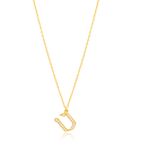 Tet Letter Hebrew Alphabet Design Wholesale Handmade 925 Silver Sterling Necklace