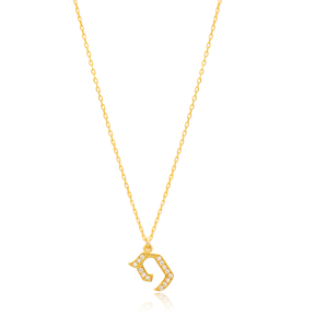 Fay Letter Hebrew Alphabet Design Wholesale Handmade 925 Silver Sterling Necklace