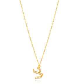 Tzadi Letter Hebrew Alphabet Design Wholesale Handmade 925 Silver Sterling Necklace