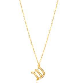 Shin Letter Hebrew Alphabet Design Wholesale Handmade 925 Silver Sterling Necklace