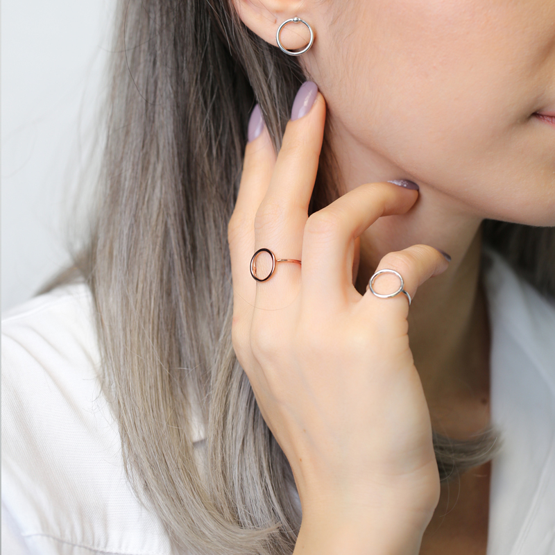 Round Hollow Design Wholesale Handcrafted Silver Ring